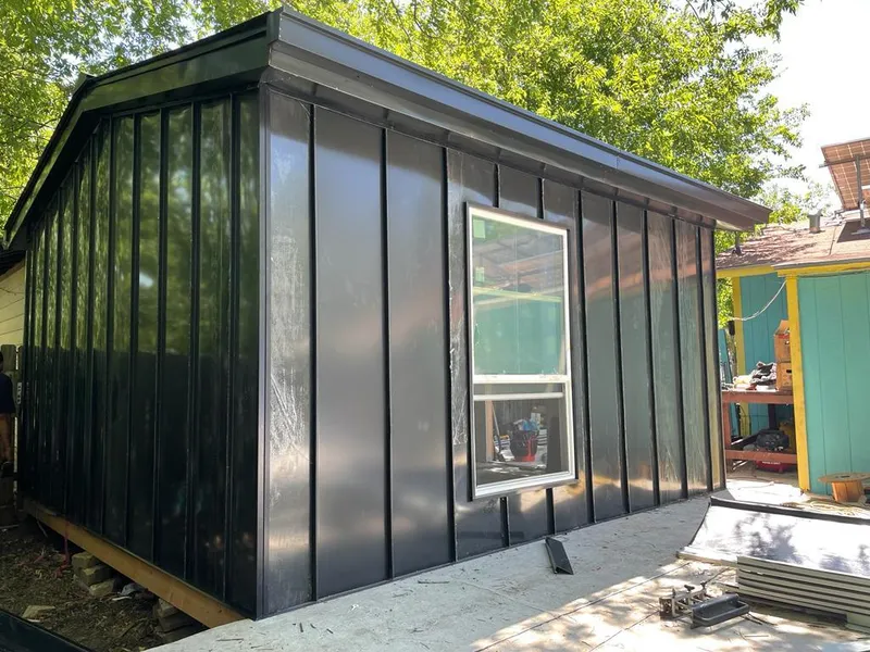 Black standing seam metal wall panels for Metal Roof Installation in Santaquin